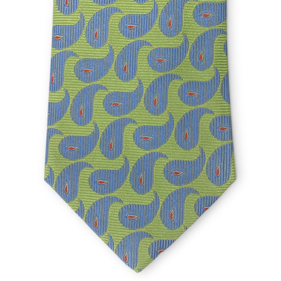 Bespoke Downstream Paisley: Tie - Green