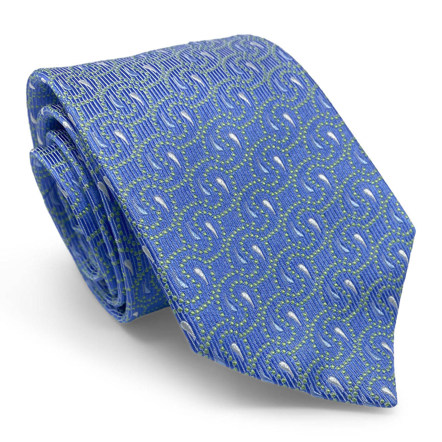 Bespoke Paisley Power: Tie - Blue