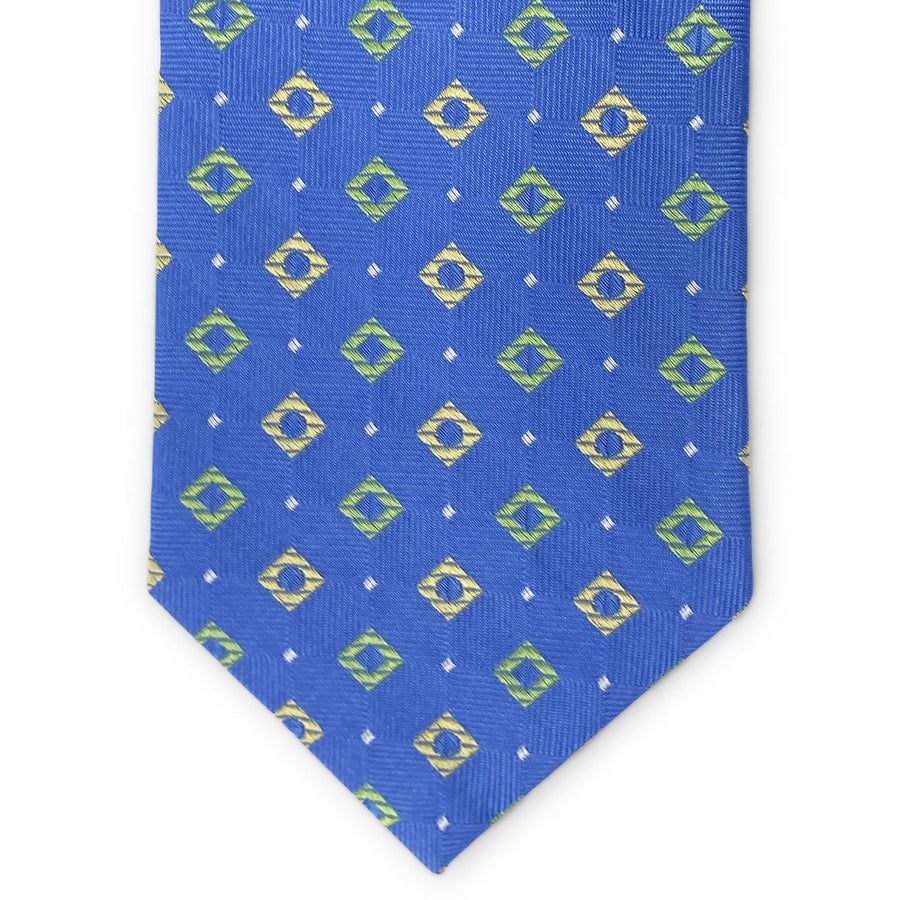 Bespoke Squares on the Bias: Tie - Blue