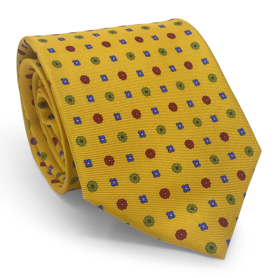 Flower Foulard: Tie - Yellow