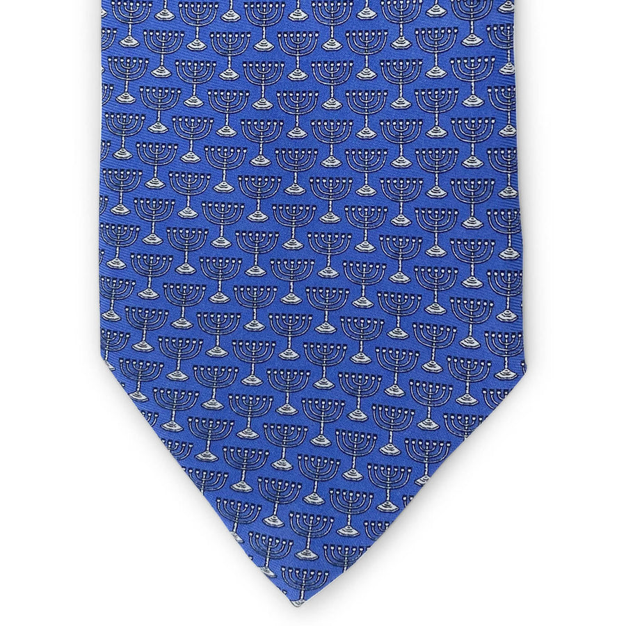 Menorah: Tie - Blue/White