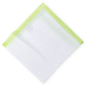 Borders: Linen Pocket Square - Lime