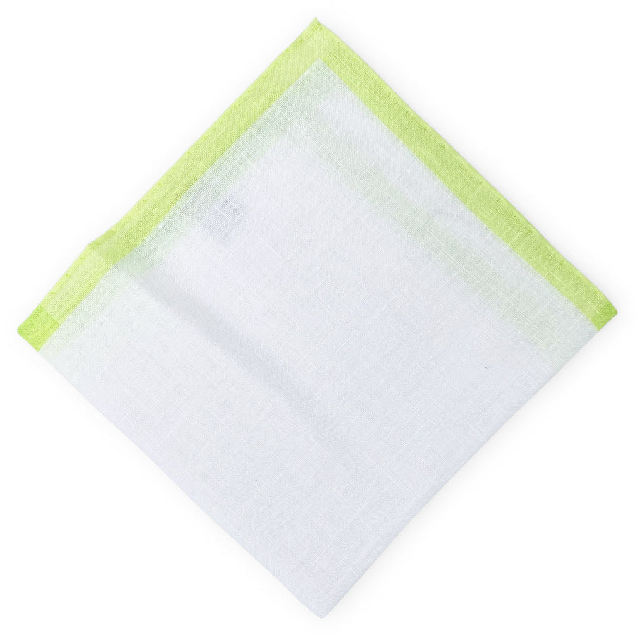 Borders: Linen Pocket Square - Lime