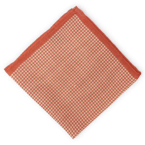 Checks: Silk/Wool Pocket Square - Coral