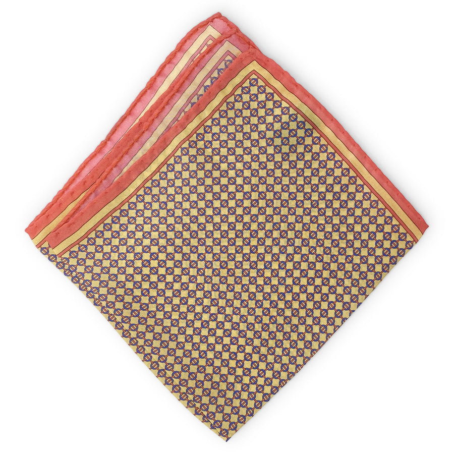 Connected: Silk Pocket Square - Coral