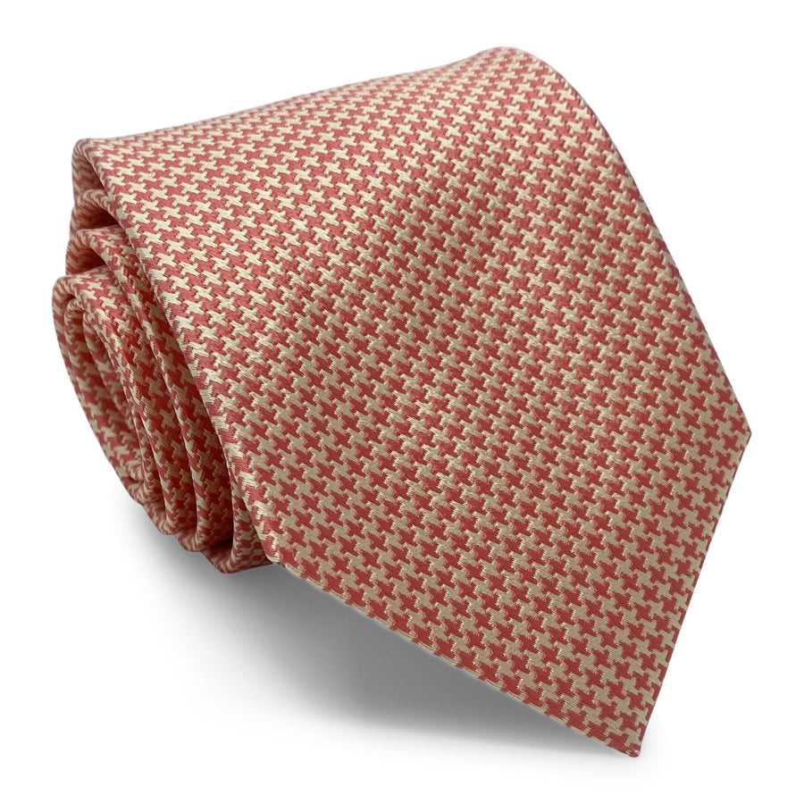 Houndstooth: Tie - Coral