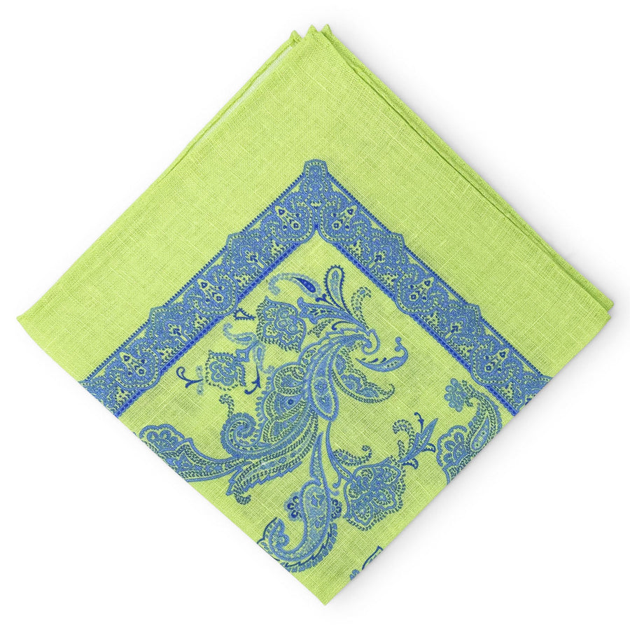 Elbow Beach: Linen Pocket Square - Lime