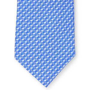 Flamingo Silhouette: Tie - Blue