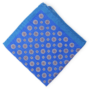 The Breakers Reversible: Silk Pocket Square - Blue