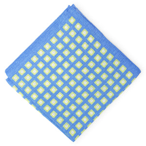 Chicklets: Linen Pocket Square - Blue/Green