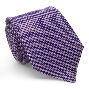 Houndstooth: Tie - Navy/Pink