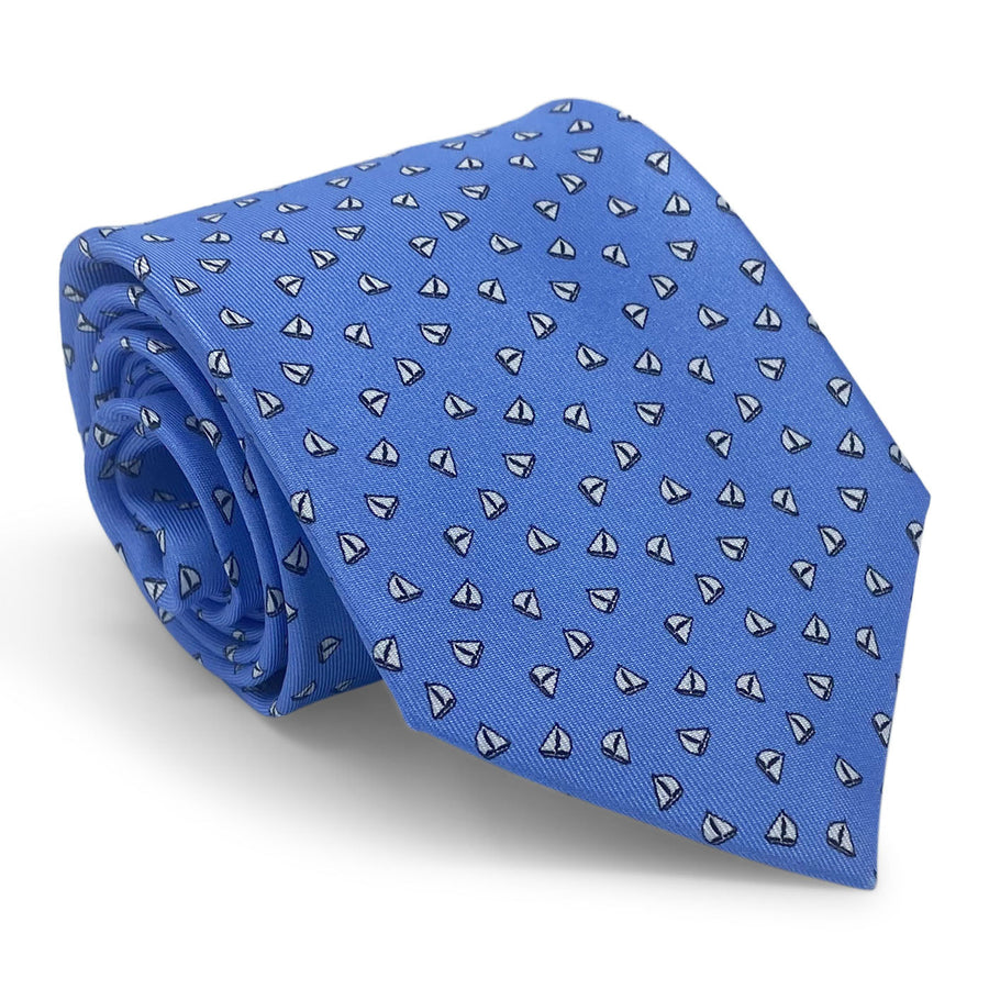 Sailboats: Tie - Blue