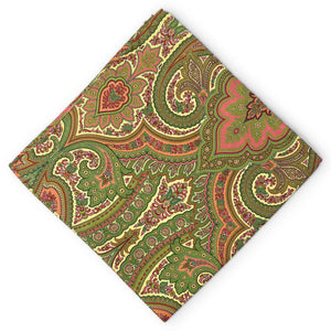 Decker: Silk/Wool Pocket Square - Green