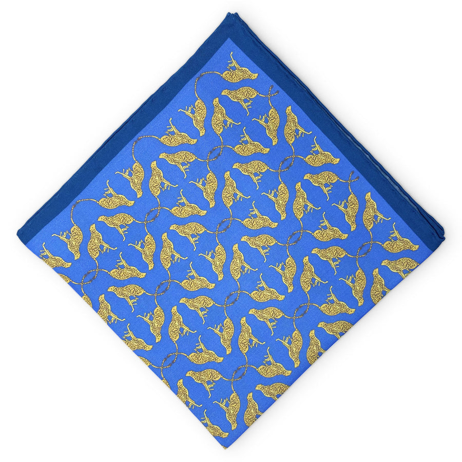 Jaguar: Silk Pocket Square - Blue