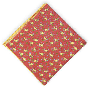 Lapin: Silk Pocket Square - Light Red