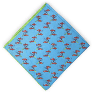 Pesce: Silk Pocket Square - Aqua