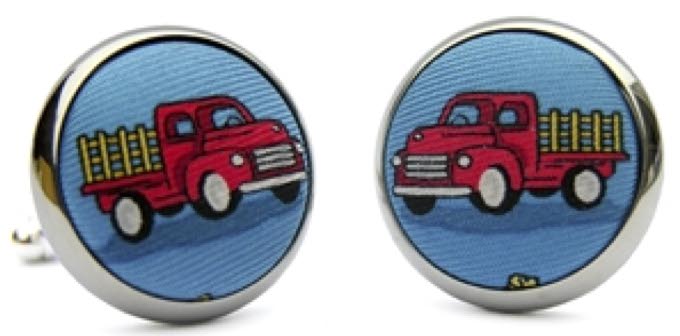 Dogs Love Trucks: Cufflinks - Blue