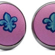 Load image into Gallery viewer, Fleur Stripe: Cufflinks - Pink
