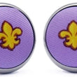 Load image into Gallery viewer, Fleur Stripe: Cufflinks - Violet
