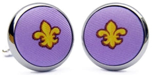 Fleur Stripe: Cufflinks - Violet