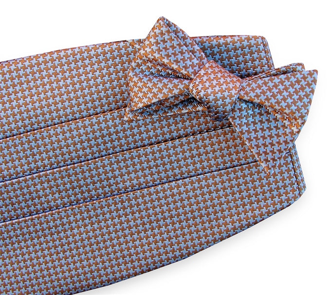 American Made Collared Greens Cummerbund Sets Blue|Brown Made in the USA