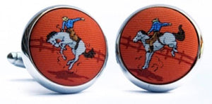 Bucking Bronco: Cufflinks - Orange