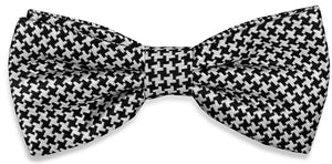 Houndstooth: Boys Bow Tie - Black/White