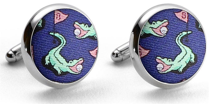 Hazard On Eight: Cufflinks - Navy/Pink