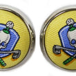 Load image into Gallery viewer, Skull &amp; Cross-Clubs: Cufflinks - Yellow
