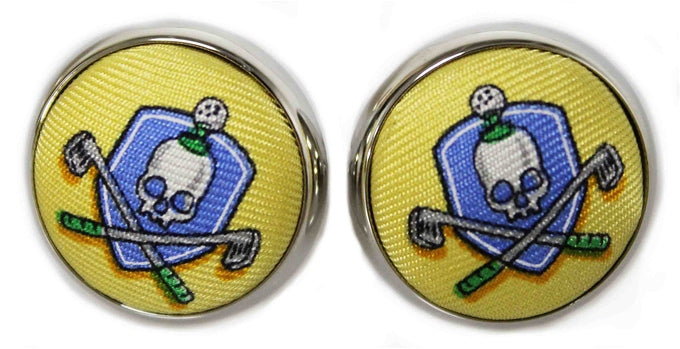 Skull & Cross-Clubs: Cufflinks - Yellow