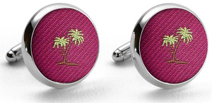 Palm Trees: Cufflinks - Fuchsia