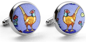 Pheasant Fields: Cufflinks - Blue