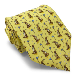 Dogleg on Six: Tie - Yellow/Chocolate