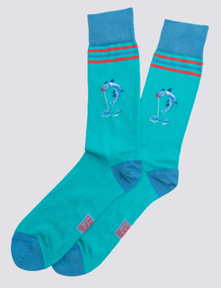 Tarpon Time: Socks - Turquoise