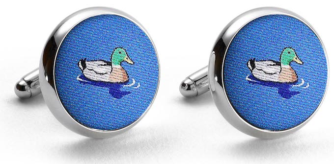 Downward Duck: Cufflinks - Blue