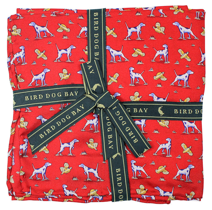 American Made Collared Greens Pocket Squares Red Made in the USA