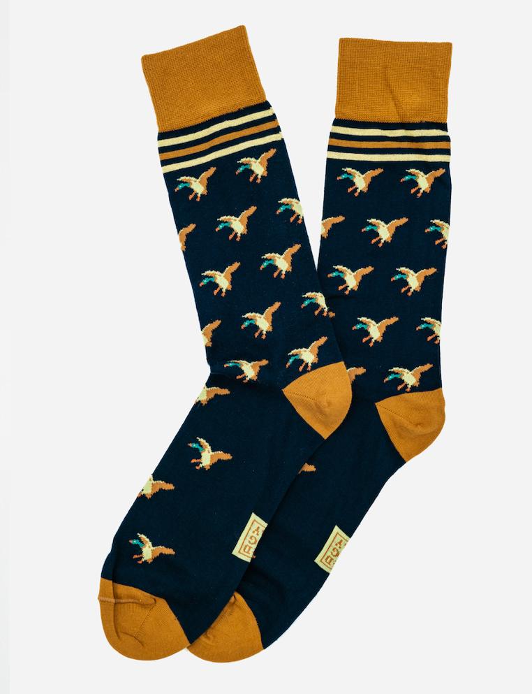 Morning Mallards: Socks - Navy