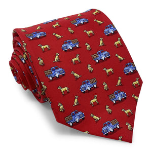 Dogs Love Trucks: Tie - Red