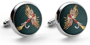 Royal Wulff: Cufflinks - Green