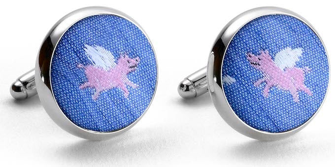 When Pigs Fly: Cufflinks - Blue