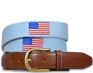 Star Spangled: Embroidered Belt - Light Blue