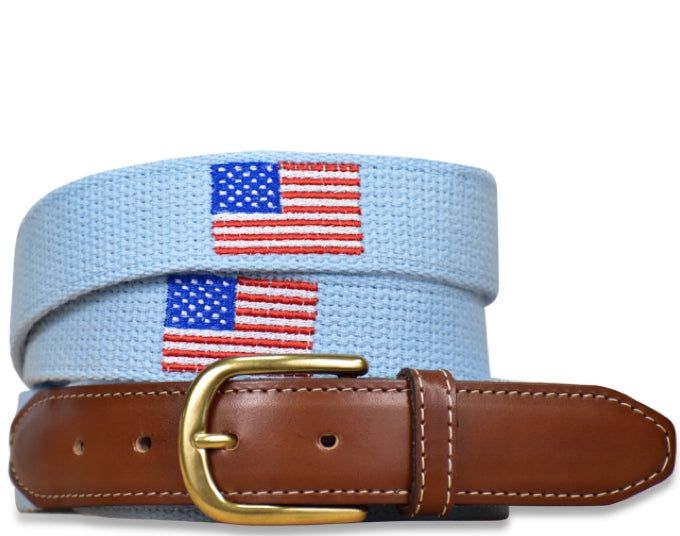 Star Spangled: Embroidered Belt - Light Blue