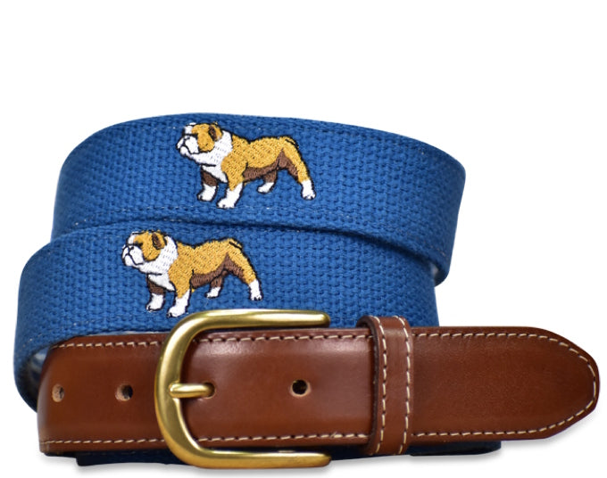 Bulldog Buddies: Embroidered Belt - Royal Blue