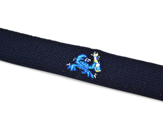 Drunken Crab: Embroidered Belt - Navy