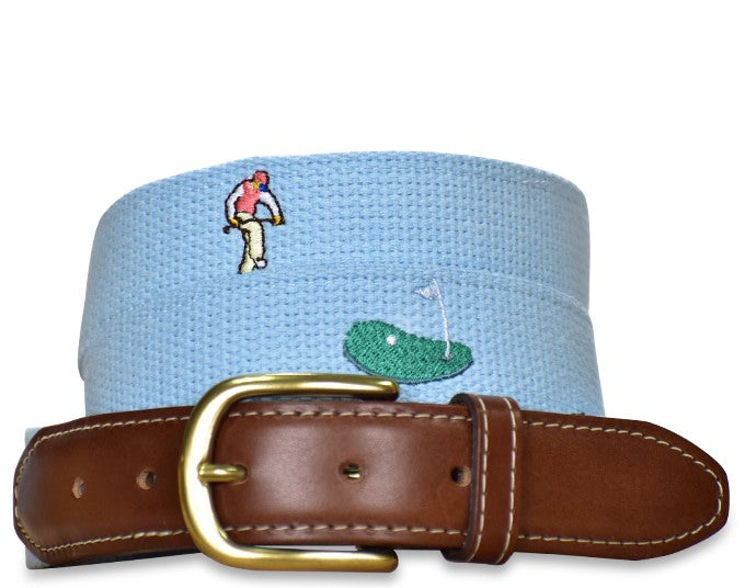 Slice: Embroidered Belt - Light Blue