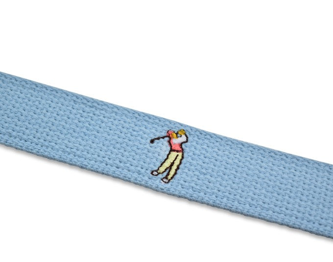 Slice: Embroidered Belt - Light Blue