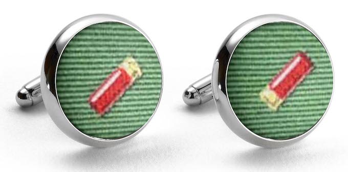 Shotgun Shells: Woven Silk Cuffllinks - Green