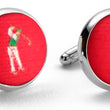 Load image into Gallery viewer, Slice: Woven Silk Cuffllinks - Red
