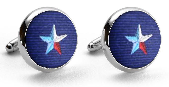 Texas Star: Woven Silk Cuffllinks - Navy