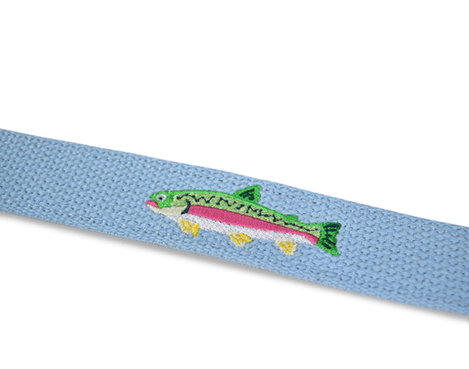 Over The Rainbow: Embroidered Belt - Light Blue